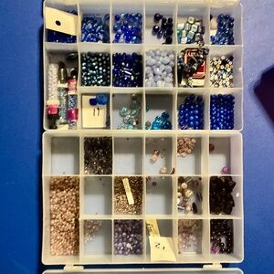Jewelry making supplies, beads, crystals, findings, more +storage cases(11 & 12)